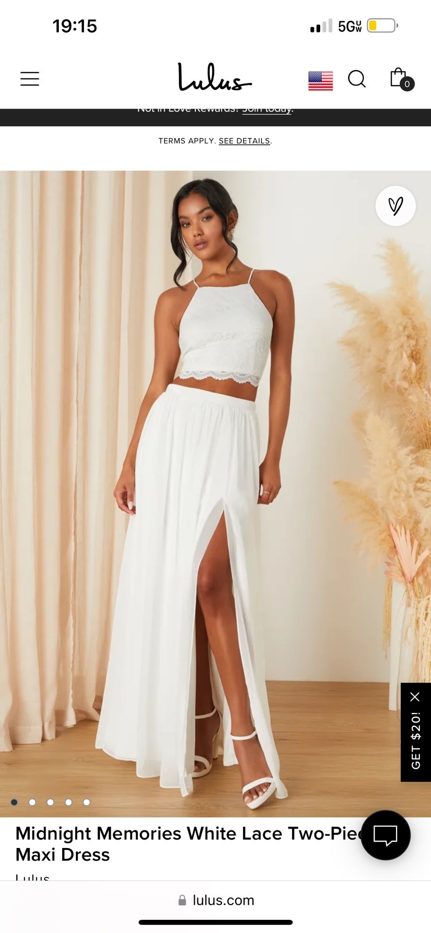 White Two Piece Wedding Dress