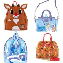 New Sealed Collection Of Holiday Backpack Purses Funko Disney  Loungefly 
