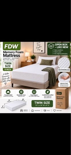 Twin 8” Memory Foam Mattress – Like New