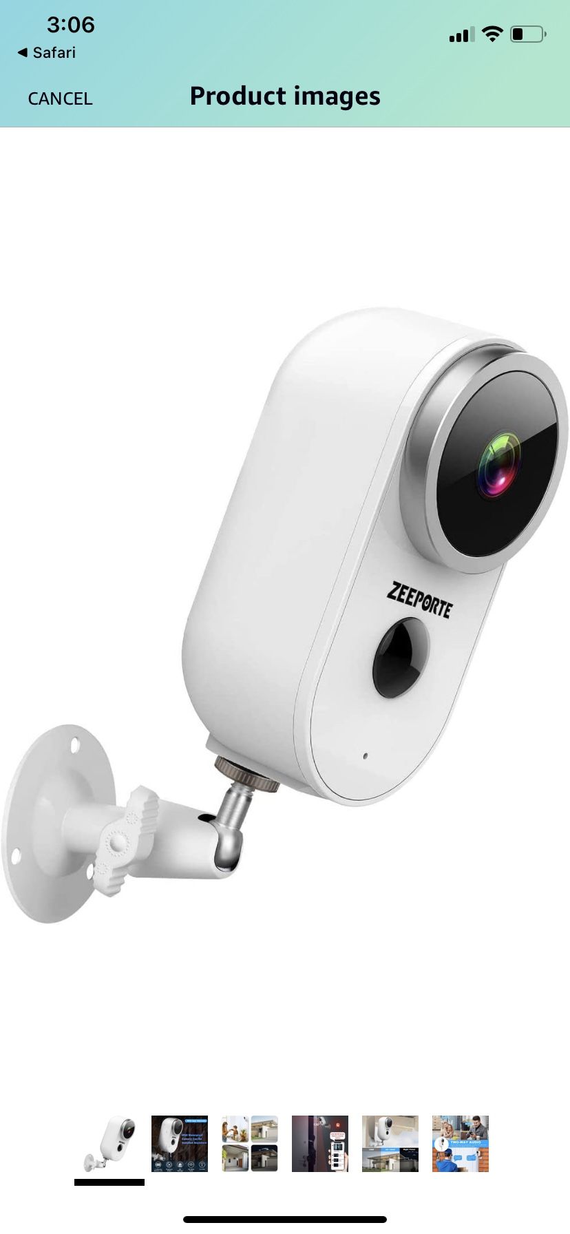 Brand: ZEEPORTE SECURITY Security Camera Outdoor, 1080P HD Wireless Rechargeable Battery Powered WiFi Home Surveillanc