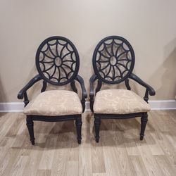Blue Spider Back Armchairs