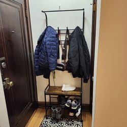 

Entryway Coat Rack with Shoe Storage Bench
