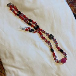 Necklace And Earrings CORAL & SILVER925