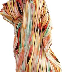 Women's Vneck Ethnic Print Caftan Rayon Plus Size Kaftans Bathing Suit Cover up