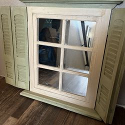 Window With Shutters Style Mirror Home Decor
