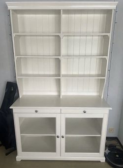 Liatorp White Wooden Buffet with Hutch