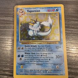 Pokémon TCG Vaporeon #12/64 Holo Unlimited Jungle Rare - MP