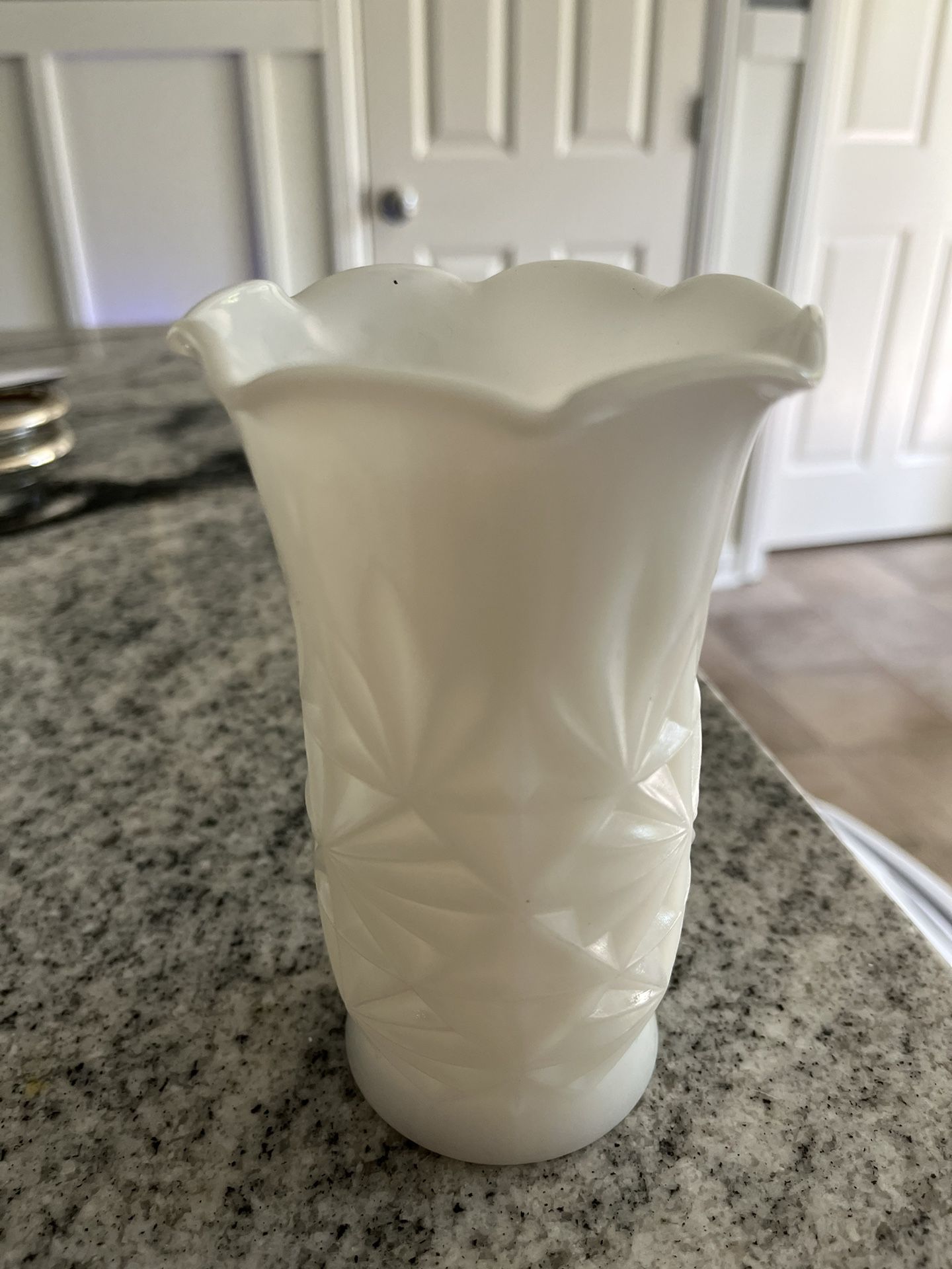 Hazel Atlas Flared Milkglass Vase