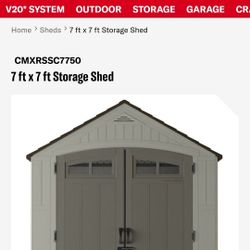 CRAFTSMAN 7X7 PLASTIC SHED BRAND NEW OPEN BOX CAN DELIVER 
