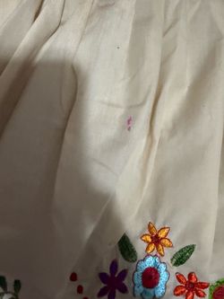 Cream Floral Embroidered Dress for Girl