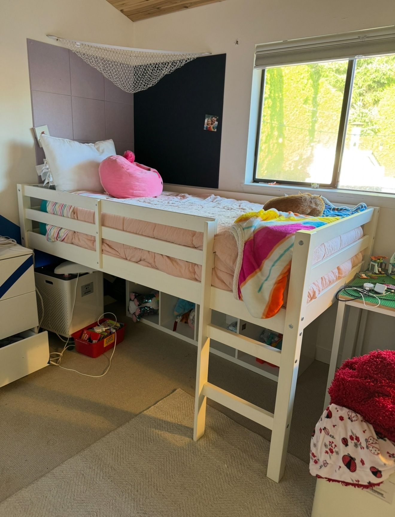 Twin Semi-Loft Bed Frame and Casper Twin Mattress