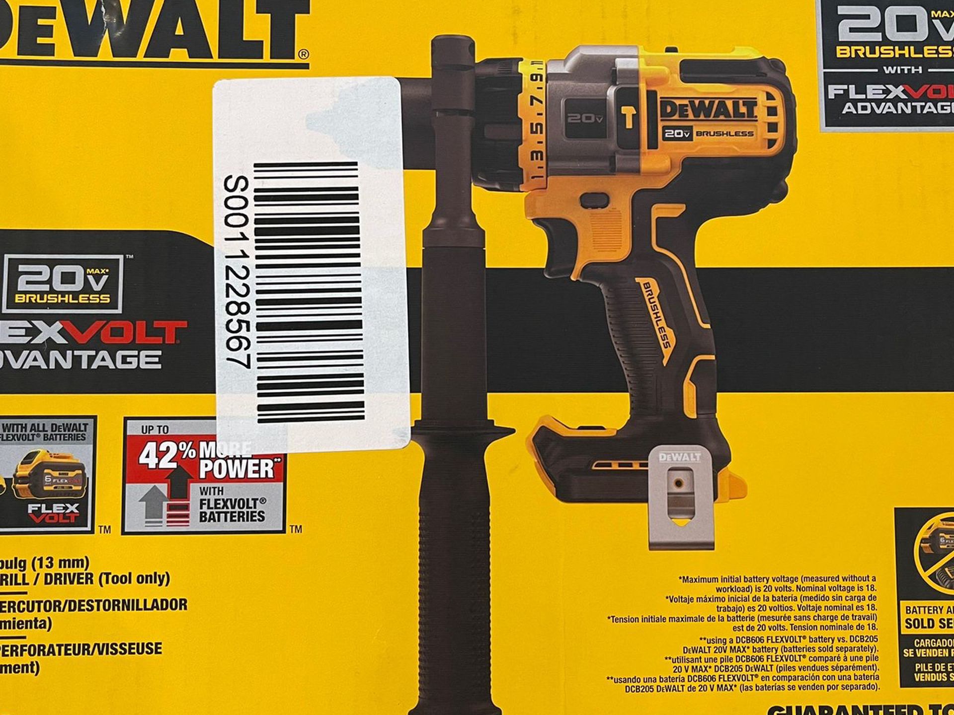 DEWALT FLEXVOLT ADVANTAGE 20V MAX Hammer Drill, Cordless, 1/2-Inch, Tool Only (DCD999B)