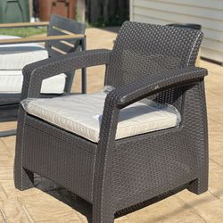 All Weather Outdoor Patio Chair with Cushion