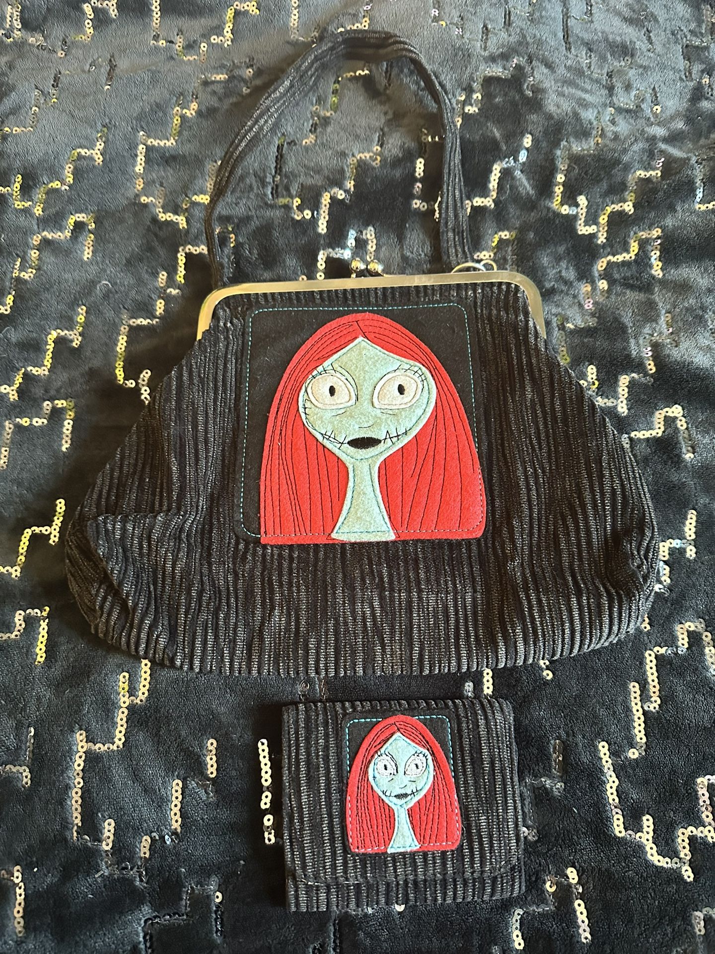 Nightmare Before Christmas Sally Coin Purse Clutch With Small Matching Wallet
