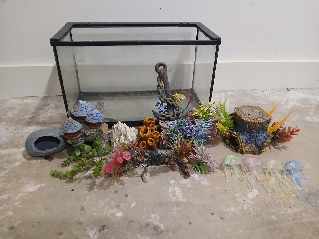 10 Gallon Aquarium With Decor