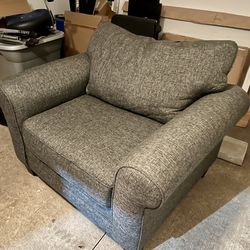 Moving Sale - Gray Oversized Chair with Ottoman