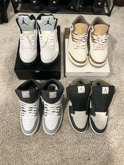 Men’s Jordan 1’s, Jordan 3’s, Jordan 5’s shoes lot