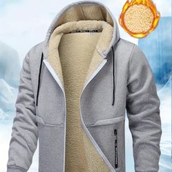 Brand New Mens Gray Winter Hoodie Size M