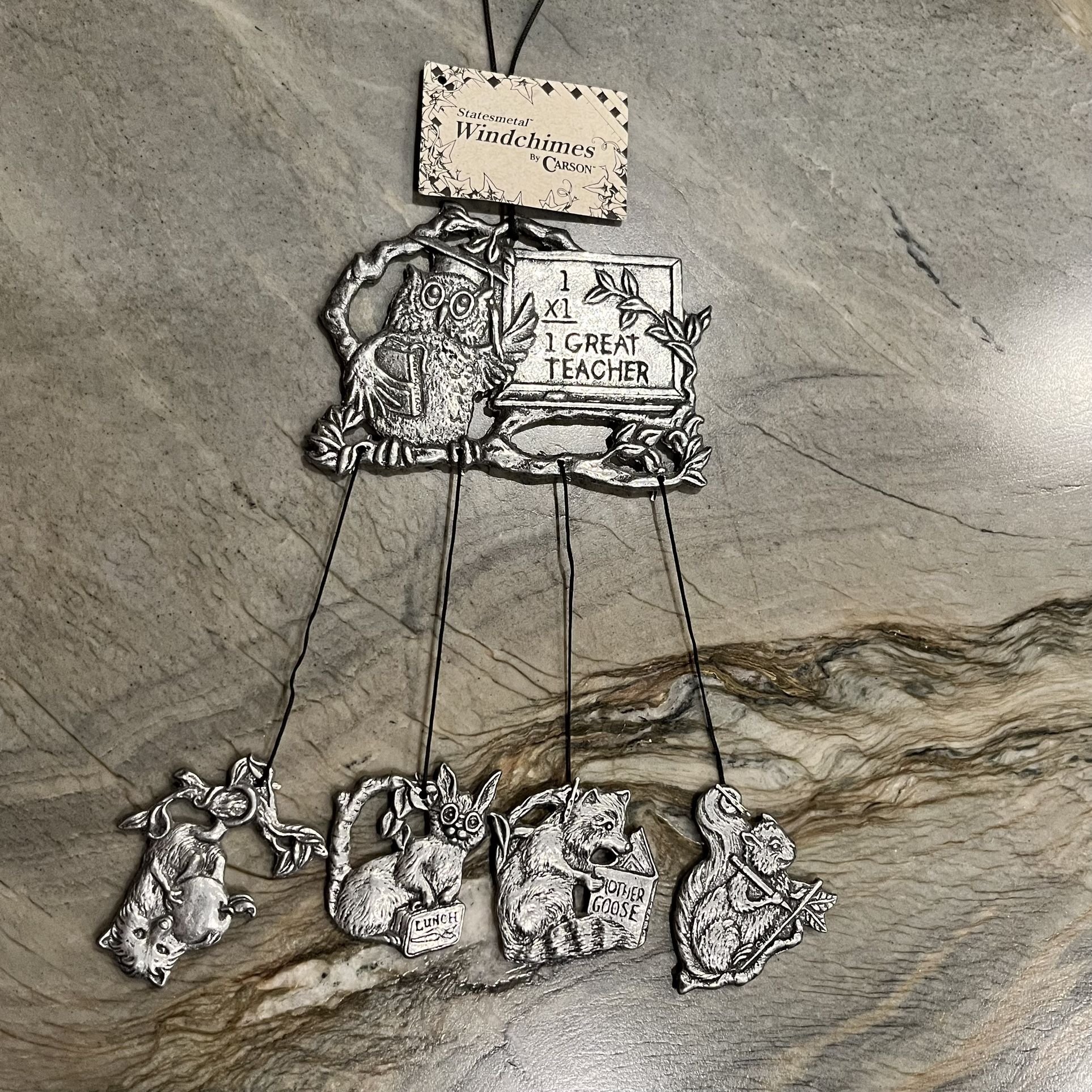 Vintage Statesmetal Carson Pewter #1 Teacher Wind-chime