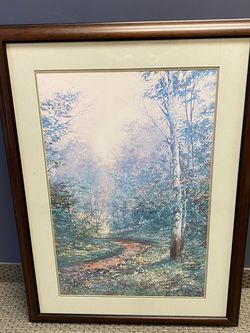 Forest Path Painting Print Art
