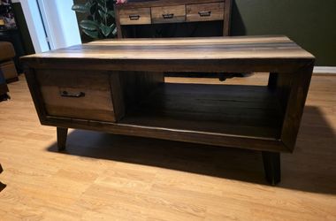 Multi color coffee table, wood rustic style