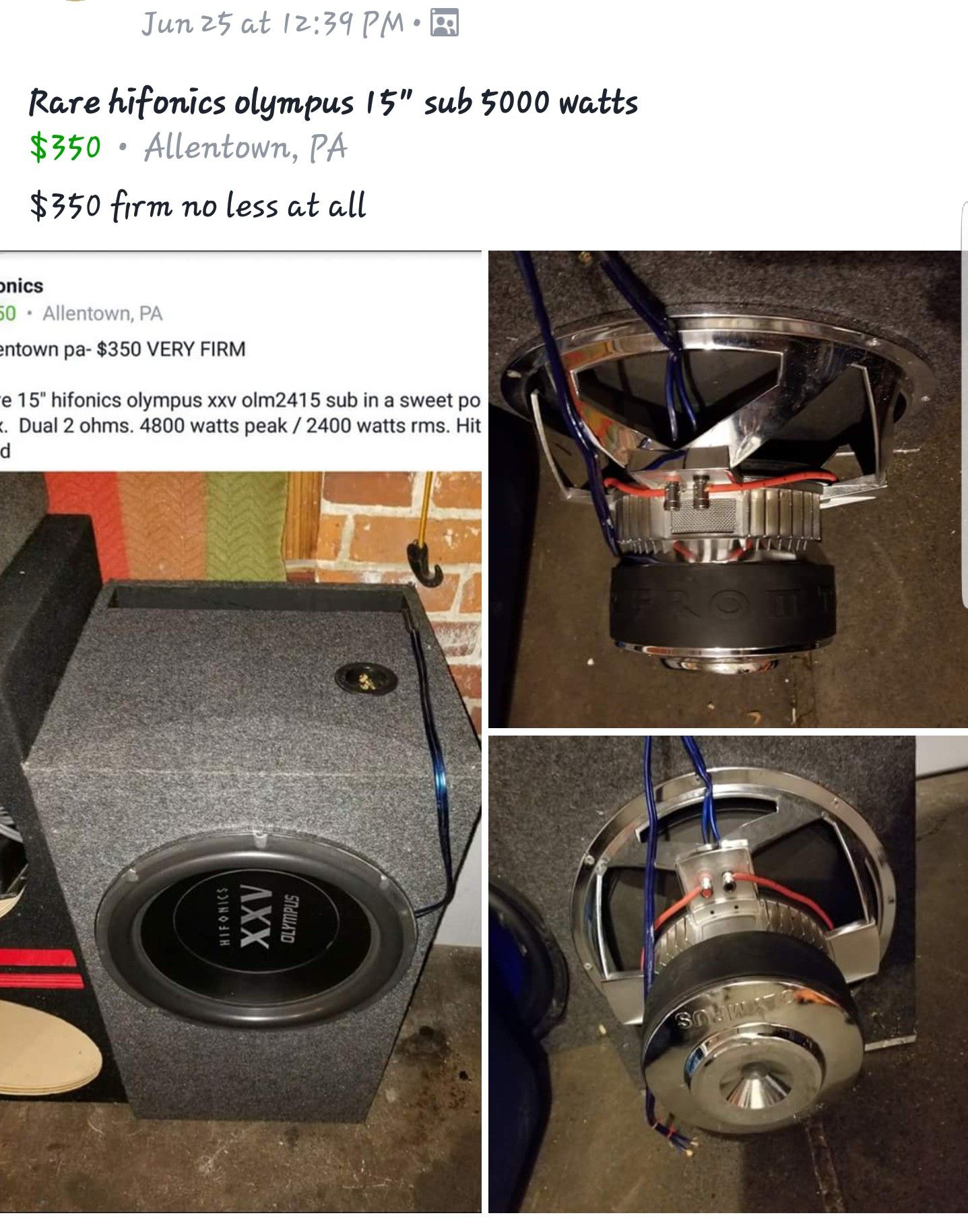15" hifonics olympus xxv sub 5000 watts