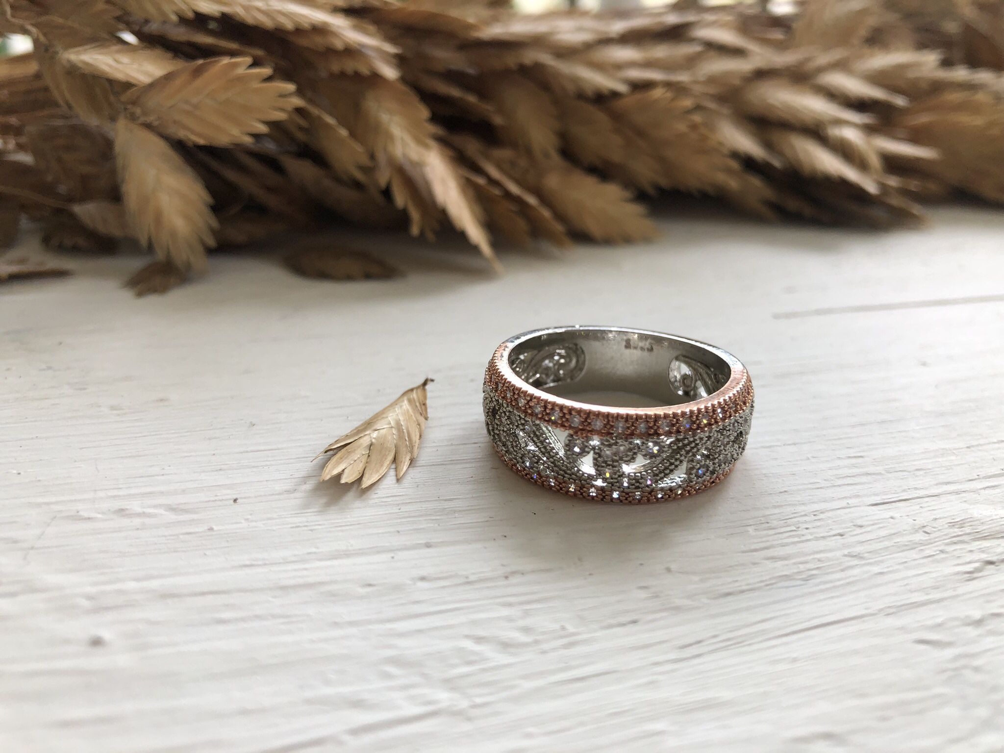Iced Rose Gold Ring
