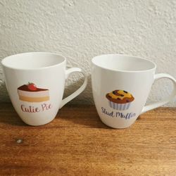 2 Pfaltzgraff Mugs $5 Each STUD MUFFIN & CUTIE PIE