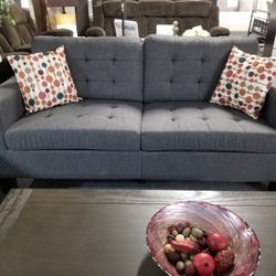 Brand New 72" Gray Linen Or Black Faux Leather Sofa