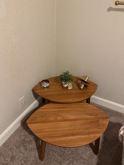Set of 2 Mid-Century Modern Surfboard Coffee Tables