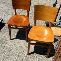 Restaurant Chairs- Wooden  W/ Inlay Design $10 Ea Or 4/$25