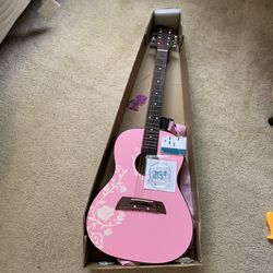 Pink Acoustic Guitar