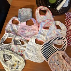 11 Girls Bibs Hardly Used