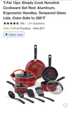 T-Fal 12pc Simply Cook Nonstick Cookware Set