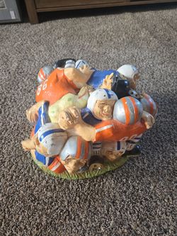 Football Player Pile-Up Ceramic Figurine