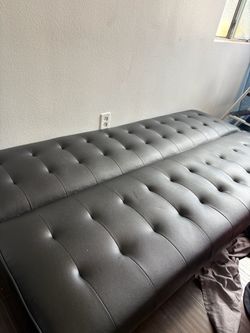 Leather Futon couch/bed