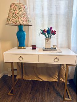White & Gold Wayfair Desk