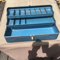 Vintage Fishing Tackle Box Metal 