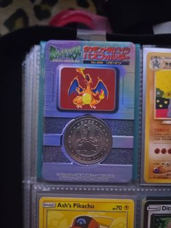 Japanese Pokémon Charizard No. 006 Metal Coin Card