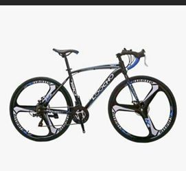 New In Its Box LOOCHO 21 Speed 3 Spoke Road Bike for Men and Women 700C Wheels Urban City Commuter Dual Disc Brake Fitness Bike for Sale in
