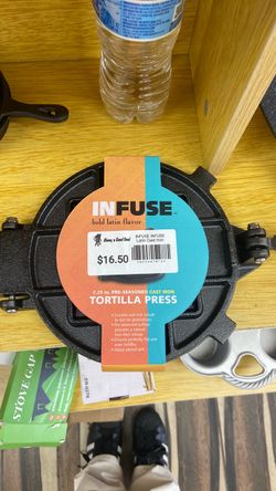 Pre-Seasoned Cast Iron Tortilla Press Infuse 7.25 in.