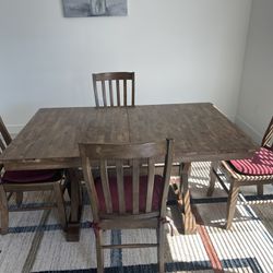 extendable kitchen table and 6 chairs
