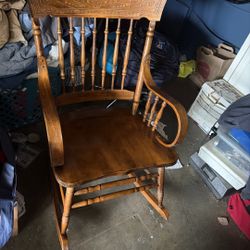 Vintage Solid Wood Rocking Chair