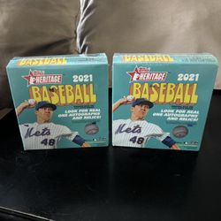 2021 Topps Heritage Baseball Wal-Mart Exclusive Mega Box - New Sealed - Blue Sparkle  (15 Packs)