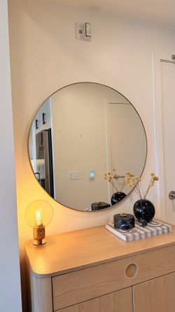 CB2 36” Round Brass Wall Mirror
