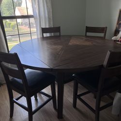 Transformable High Top Hardwood Dining Table