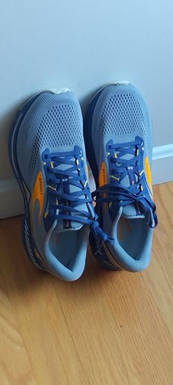 Brooks Adrenaline GTS 23 Grey Blue Orange Mens Size 11.5 Athletic Running Shoes