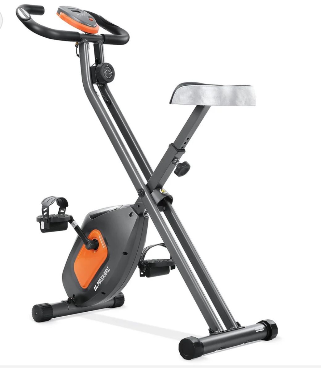MaxKare Folding Upright Exercise Bike Indoor Stationary Bike