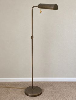 Adjustable Brass-Tone Floor Reading Lamp