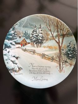 Vintage Robert Laessig Winterscene Series 1975 10” Plate Made in Japan
